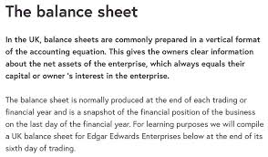 Balance Sheet Balance Sheet Business
