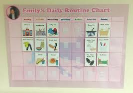 Kids Daily Routine Chart Personalised Unicorn Velcro Girls