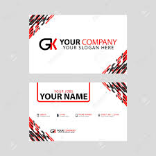 Modern Simple Horizontal Design Business Cards With Gk Logo