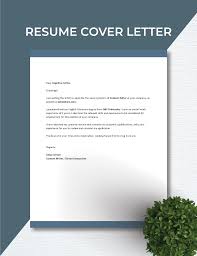 resume cover letter in word pdf