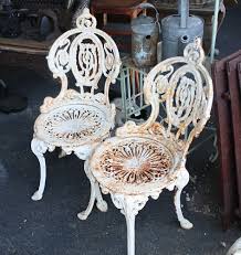 Old Wrought Iron Chairs Up