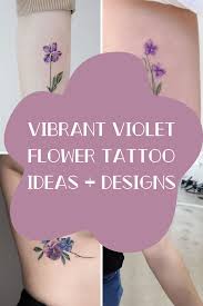 vibrant violet flower tattoo ideas