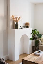 diy arched faux fireplace fall for diy