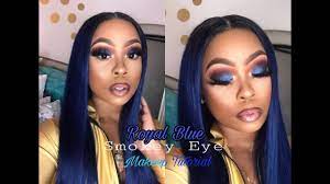 royal blue smokey eye makeup tutorial