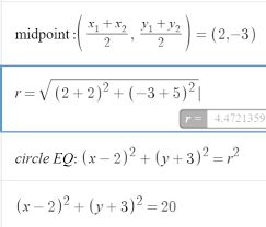 Circle Whose Diameter Has Endpoints