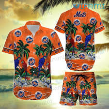 mets hawaiian shirt parrot couple