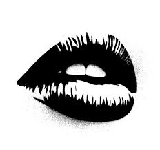 lips black and white vector images