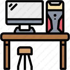 Computer Desk Vector Icon