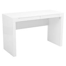 The glossy white paperweight desk will set you back by a mere £151.99. Donald Modern White Desk By Euro Style Eurway