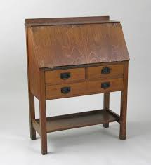 Gustav stickley mission oak arts & crafts desk or library table, newly restored. Gustav Stickley Drop Front Desk Ca 1912 1916 09 11 08 Sold 839 5