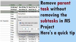 to delete summary task in ms project