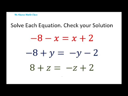 Solve Each Equation Check Your