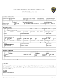 Bakersfield Police Department Incident Report