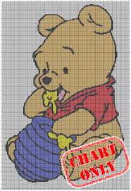 Chart Only Disney Baby Pooh Bear Honey Color Chart For Cross Stitch Crochet Knitting