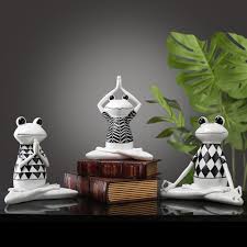 Resin Yoga Frog Figurines Nordic Garden