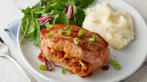 bbq bacon cheddar stuffed pork chops