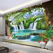3d Waterfall Wallpaper Soggiorno