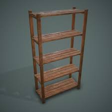 Wooden Shelves 3d Model By Get Dead
