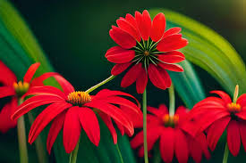 red flowers green nature flowers