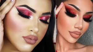 insram makeup bold red glitter