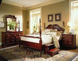 As cherry bedroom furniture ages and is exposed to natural light, its color darkens to eventually reach a rich reddish brown hue. American Drew Cherry Grove Low Poster Bedroom Set In Cherry
