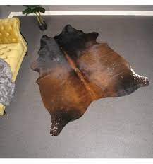 large brown tan cowhide rug large