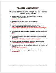 Includes lesson plans & study material resources. The Causes Of Trench Warfare During World War I In Seven Minutes Video Worksheet