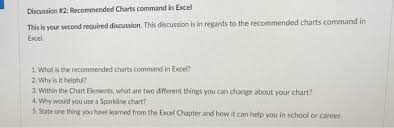 Solved Discussion 2 Recommended Charts Command In Excel