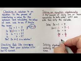 What Does Solving Algebraically Mean