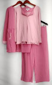 Carole Hochman Size Pajama Sets L Interlock 3 Piece Lounge Pink