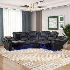 faux leather reclining sectional sofa