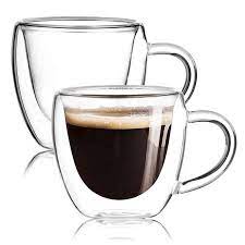 2 7oz Espresso Coffee Glasses Mugs Cups