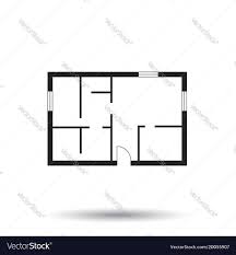 house plan simple flat icon on white