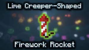 lime creeper shaped firework rocket