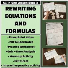 rewriting equations formulas all in
