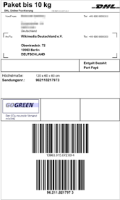 Druckformular zum ausdrucken der aufkleber für pakete und päckchen von dhl. Online Frankierung Dhl Wikipedia