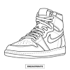 This is a free sneaker coloring page of the air jordan 1 created by kicksart. 1