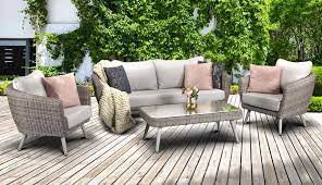 5 Seat Sofa Grey Wicker Garden Set