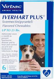 Iverhart Plus Chewable Tablets For Dogs 1 25 Lbs 6 Treatments Blue Box