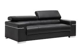 Italian Leather Sofa Black By J M Furniture
