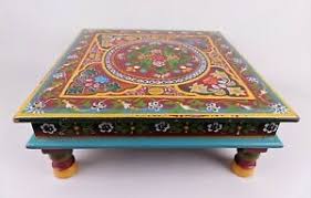 Country house georgian mahogany antique side / tea table. Vintage Low Wooden Tea Table Hand Painted Footstool Plant Stand Maroon Teal Ebay