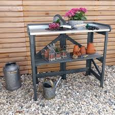 Zinc Plated Top Garden Potting Table By