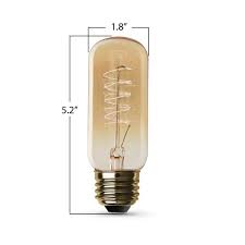 Feit Electric 40 Watt T14 Dimmable Incandescent Amber Glass Vintage Edison Light Bulb With Spiral Filament Soft White 40t14 The Home Depot