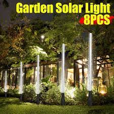 8pcs white led outdoor solar power