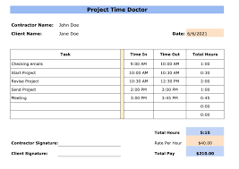 free contractor timesheet templates