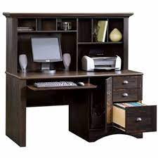Add storage without taking up more space in your office. Sauder Harbor View Computer Desk With Hutch Antiqued Paint 401634 Sauder Furniture