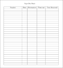 Time In And Out Sheet Template