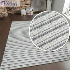 cotton washable flat woven mat striped