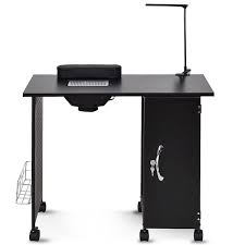 gymax manicure nail table station black