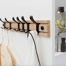 Crehomfy clothes rack wall mount with 3 hooks, 36''l clothing bar for wall, industrial pipe clothes rod, heavy duty iron garment rack, clothes hanging rod bar for laundry room closet storage. Singapore Ready Stocks Wooden Coat Rack Clothes Hanger Hooks Living Room Wall Rack Wall Clothes Hanger Shopee Singapore